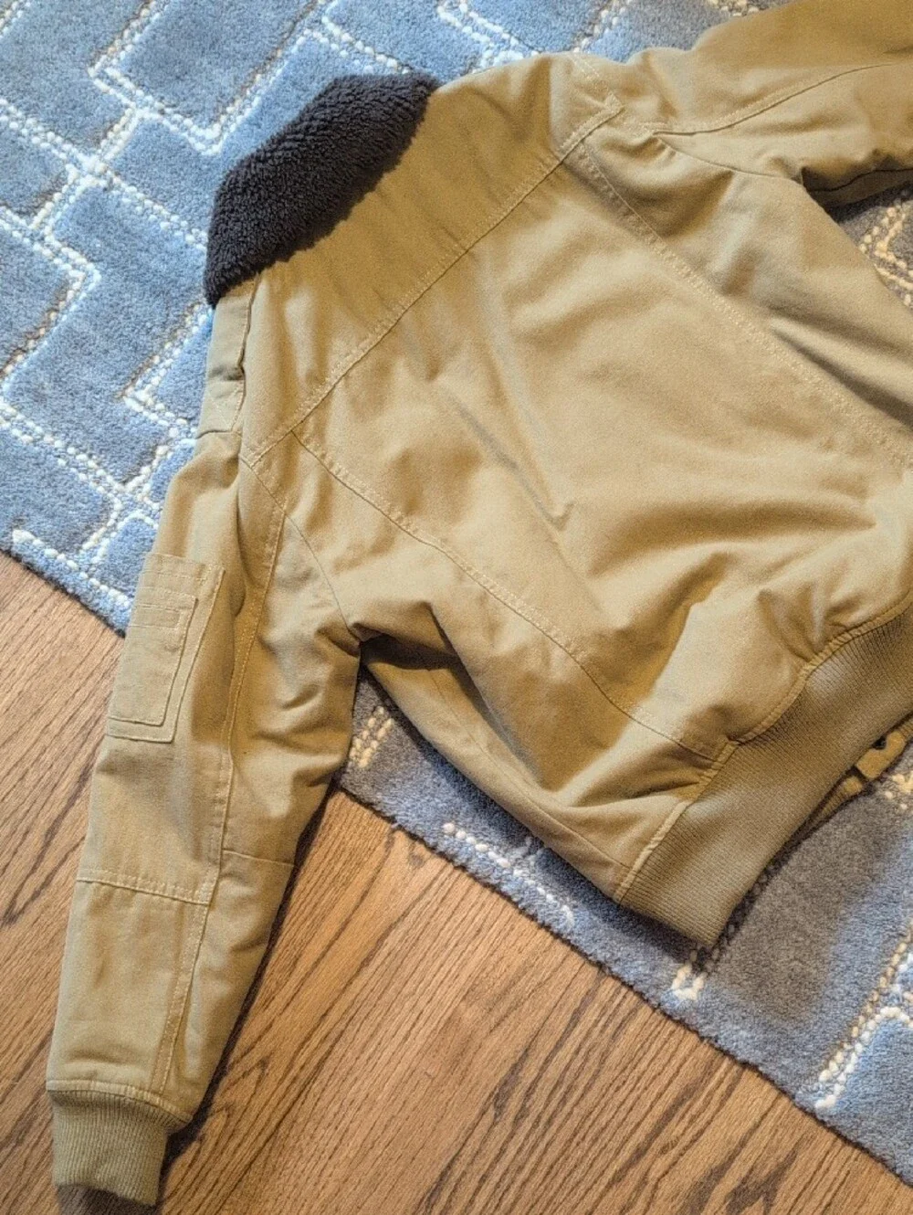 Treasure & Bond Tan Field Jacket with Dark Brown Sherpa Collar